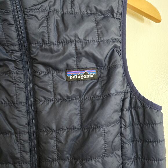 Patagonia Logo Nano Puff Navy Blue Vest Size S - Picture 4 of 10
